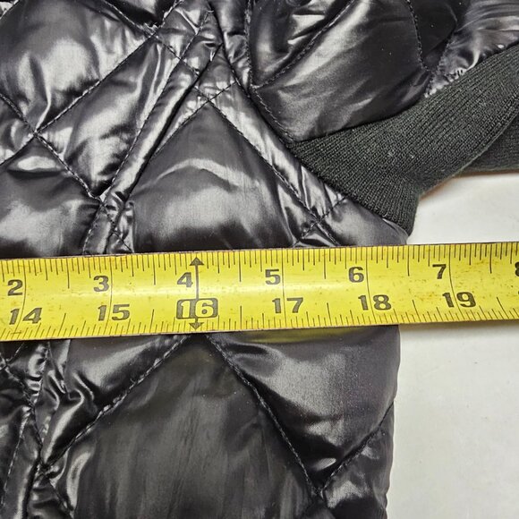 Puffer Quilt Black Womens BCBG Maxazria Womens Jacket Coat Belt Full Zip Long S - Picture 11 of 15